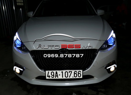 Mazda 3 Nâng cấp Xenon Mắt Quỷ Đổi Màu Bi Hella 5 Limited